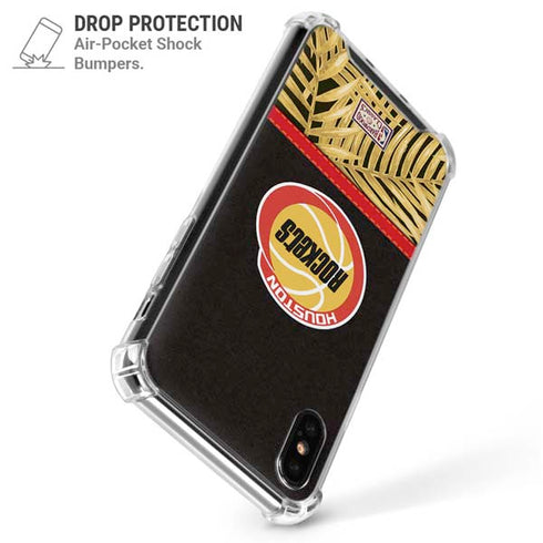 NBA Houston Rockets Retro Palms iPhone XS Max Clear Case